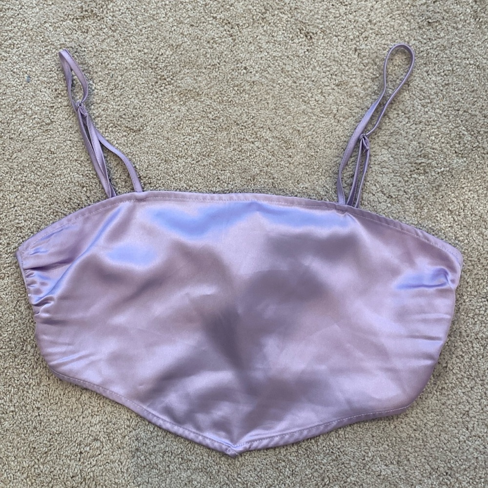 Forever 21 Satin Crop Tie Top